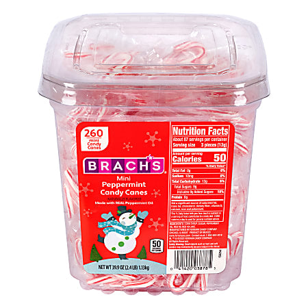 Brach's Peppermint Candy Cane Minis, 260 ct, 39.9 Oz,