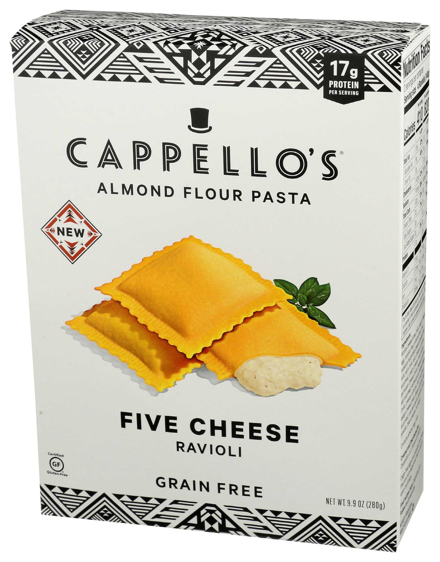 Cappello's Five Cheese Ravioli Almond Flour Pasta, 9.9 oz