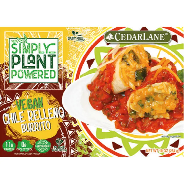 Cedarlane Plant Based Chile Relleno Burrito, 10 oz