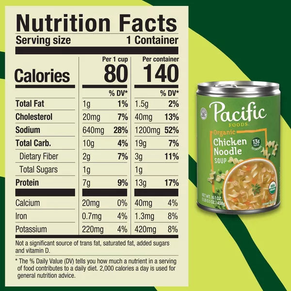 Pacific Foods Organic Chicken Noodle Soup, 16.1 oz