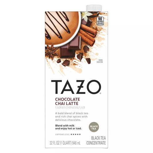 Tazo Chocolate Chai Latte, Flavored Black Tea Concentrate, 32 Fl Oz