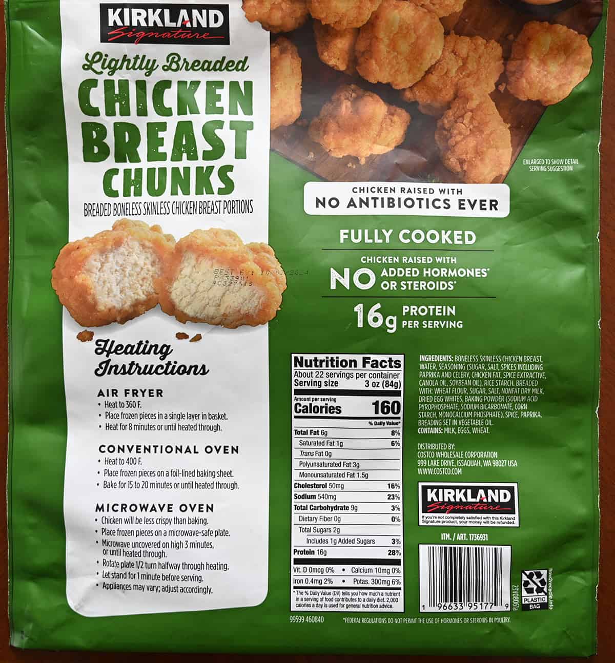 Kirkland Lightly Breaded Chicken Breast Chunks 64 oz