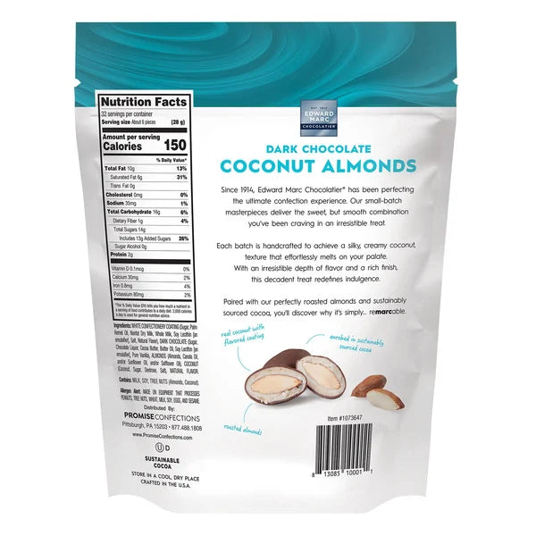 Edward Marc Coconut Almonds with Dark Chocolate, 32 oz