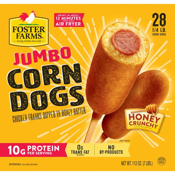 Foster Farms Jumbo Chicken Corn Dogs, 28 ct