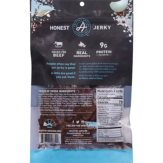 Country Archer Jerky Beef Original, 7 oz