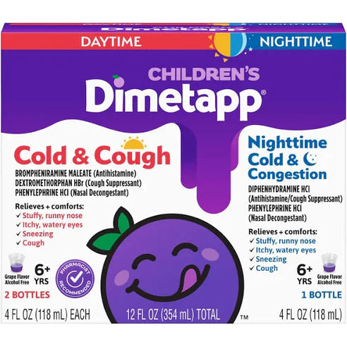 Children's Dimetapp Day & Night Cold Relief 3 Pack, Grape Flavor