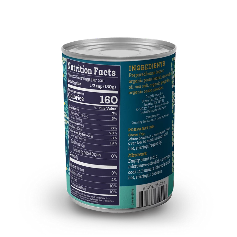 Siete Vegan Refried Pinto Beans, 16 oz