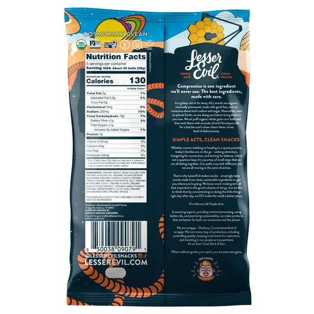 LesserEvil Space Balls Interstellar Cheddar, 5 oz