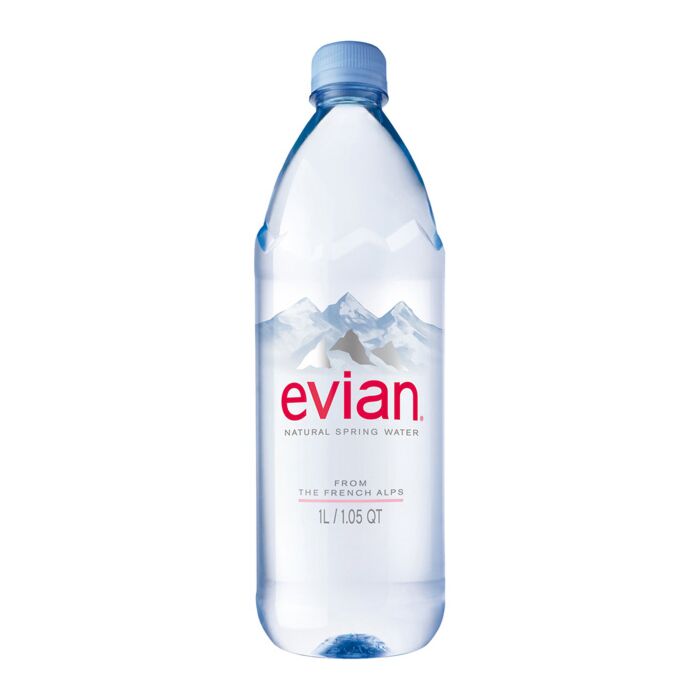 Evian Natural Spring Bottled Water 12 ct, 1L