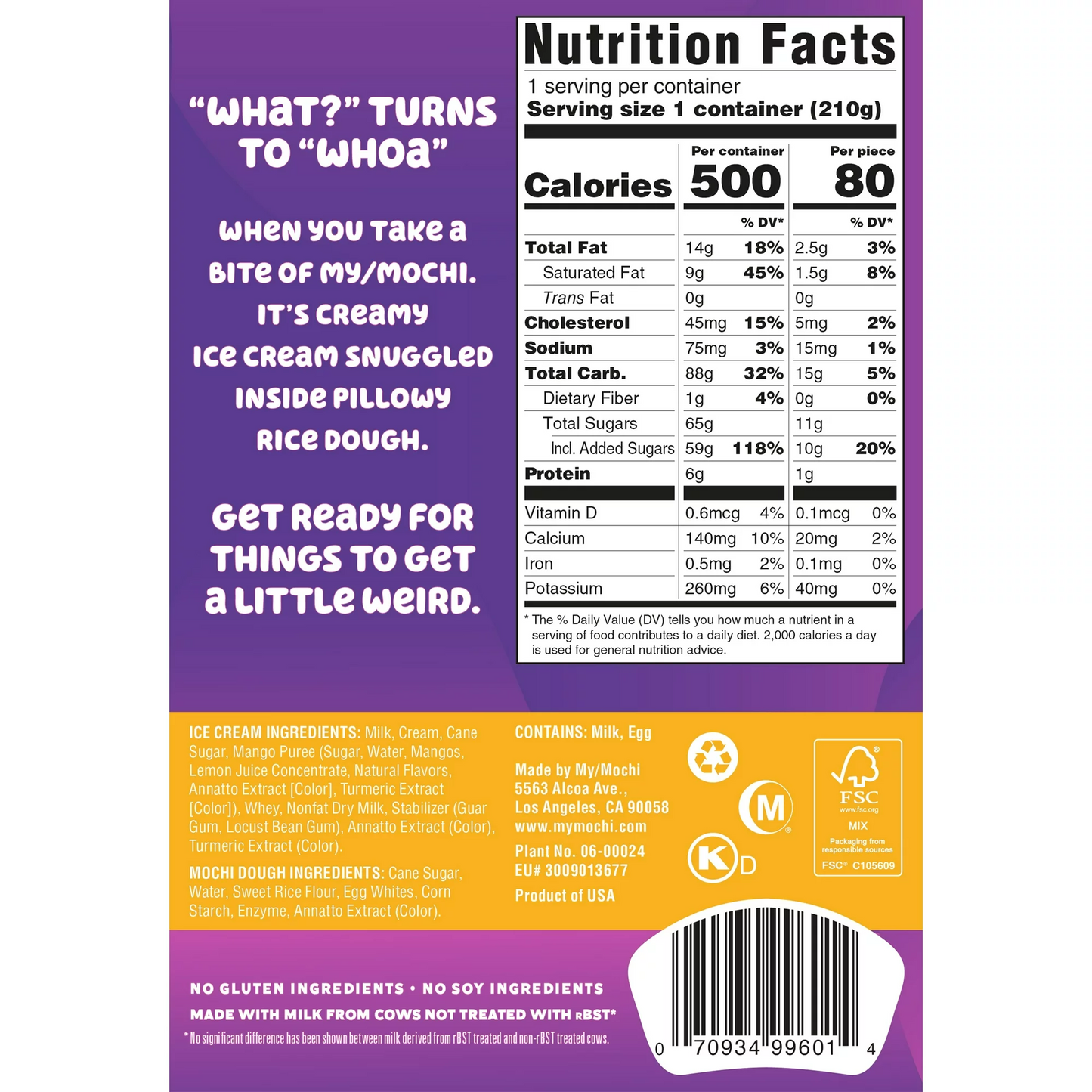 My Mochi Ice Cream Sweet Mango, 6 Count