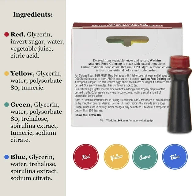 Watkins Assorted Food Coloring, 1.2 oz