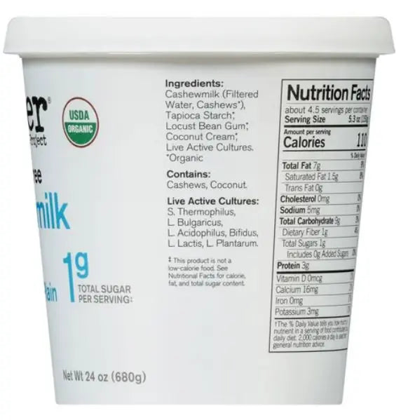 Forager Project Organic Gluten Free Cashew Yogurt, 24 oz.