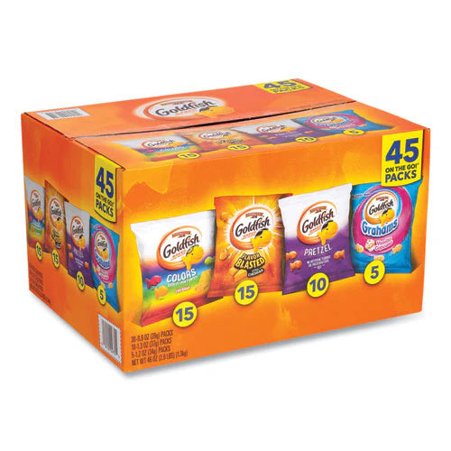 Goldfish Baked Snack Crackers, Variety Pack, 45 ct