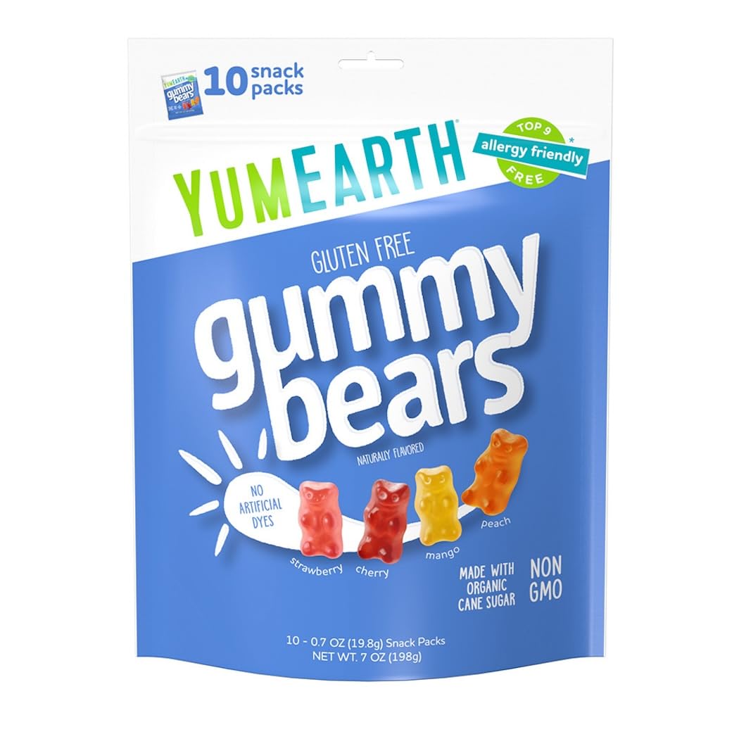 YumEarth Gummy Bears 10 pk, 7 oz