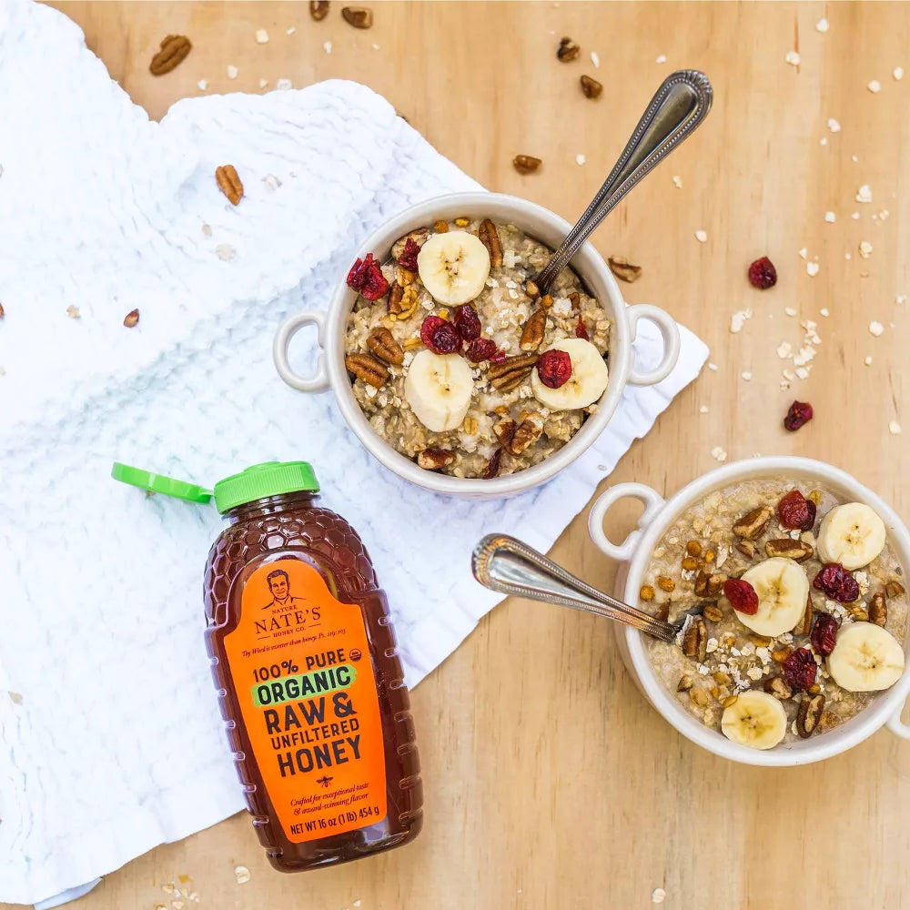 Nature Nate's 100% Pure Organic Raw Unfiltered Honey, 16 oz
