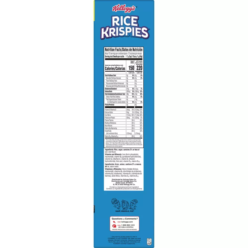 Kellogg's Rice Krispies Cereal, 18 oz