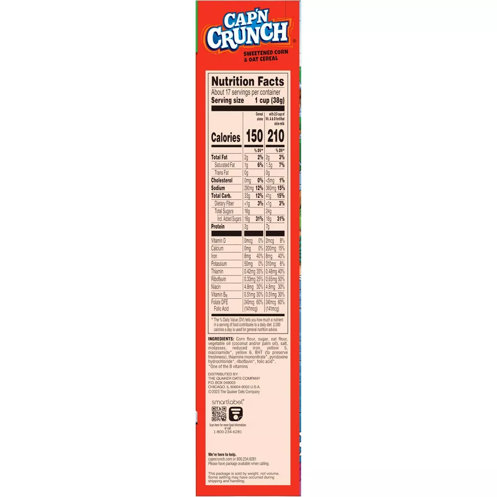 Cap'n Crunch Original Family Size Cereal, 22.1 oz