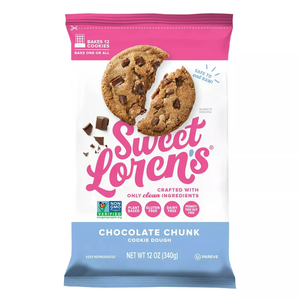 Sweet Loren's Gluten Free Vegan Chocolate Chunk Cookie Dough, 12 oz