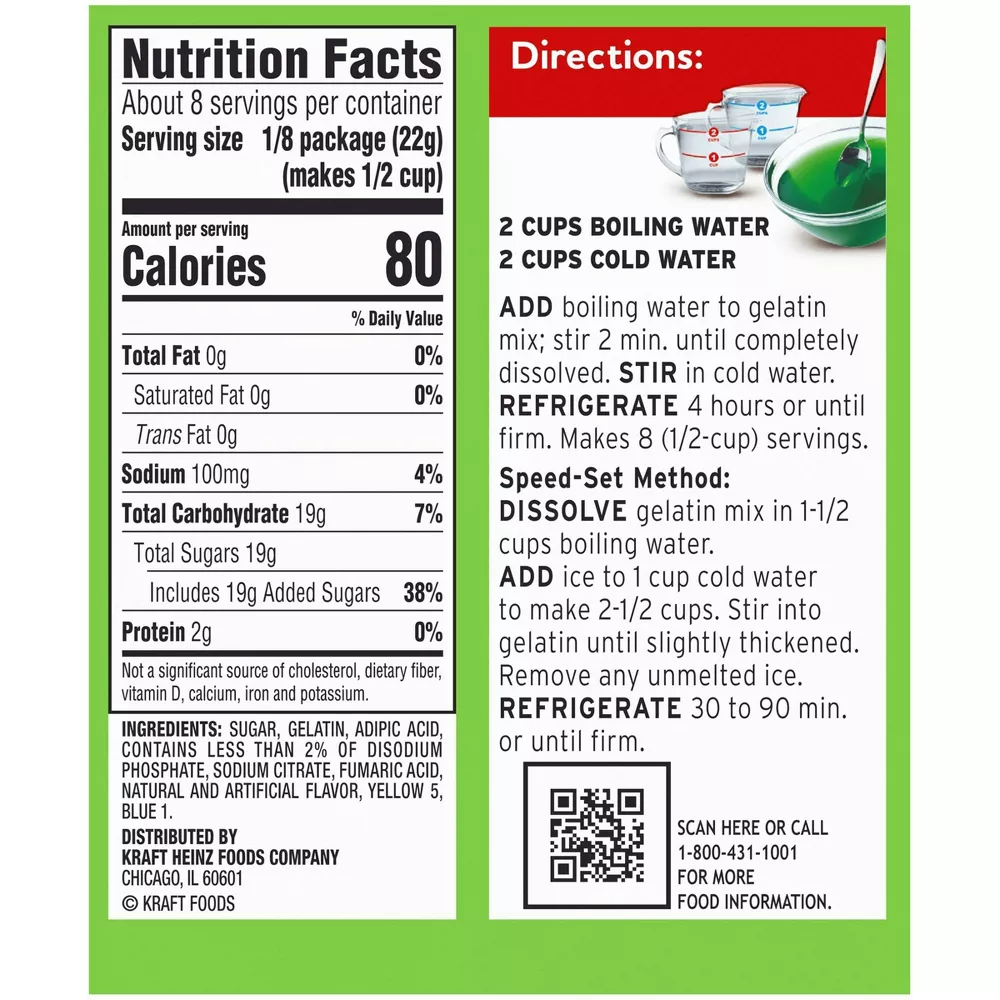 JELL-O Lime Gelatin, 6 oz