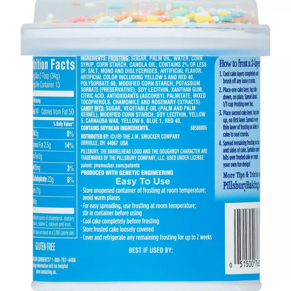 Pillsbury Funfetti Vanilla Flavored Frosting, 15.6 oz