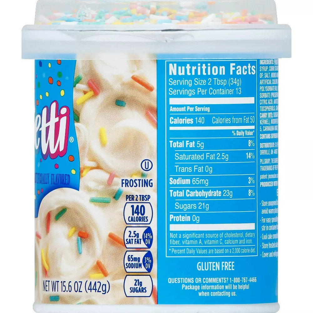 Pillsbury Funfetti Vanilla Flavored Frosting, 15.6 oz