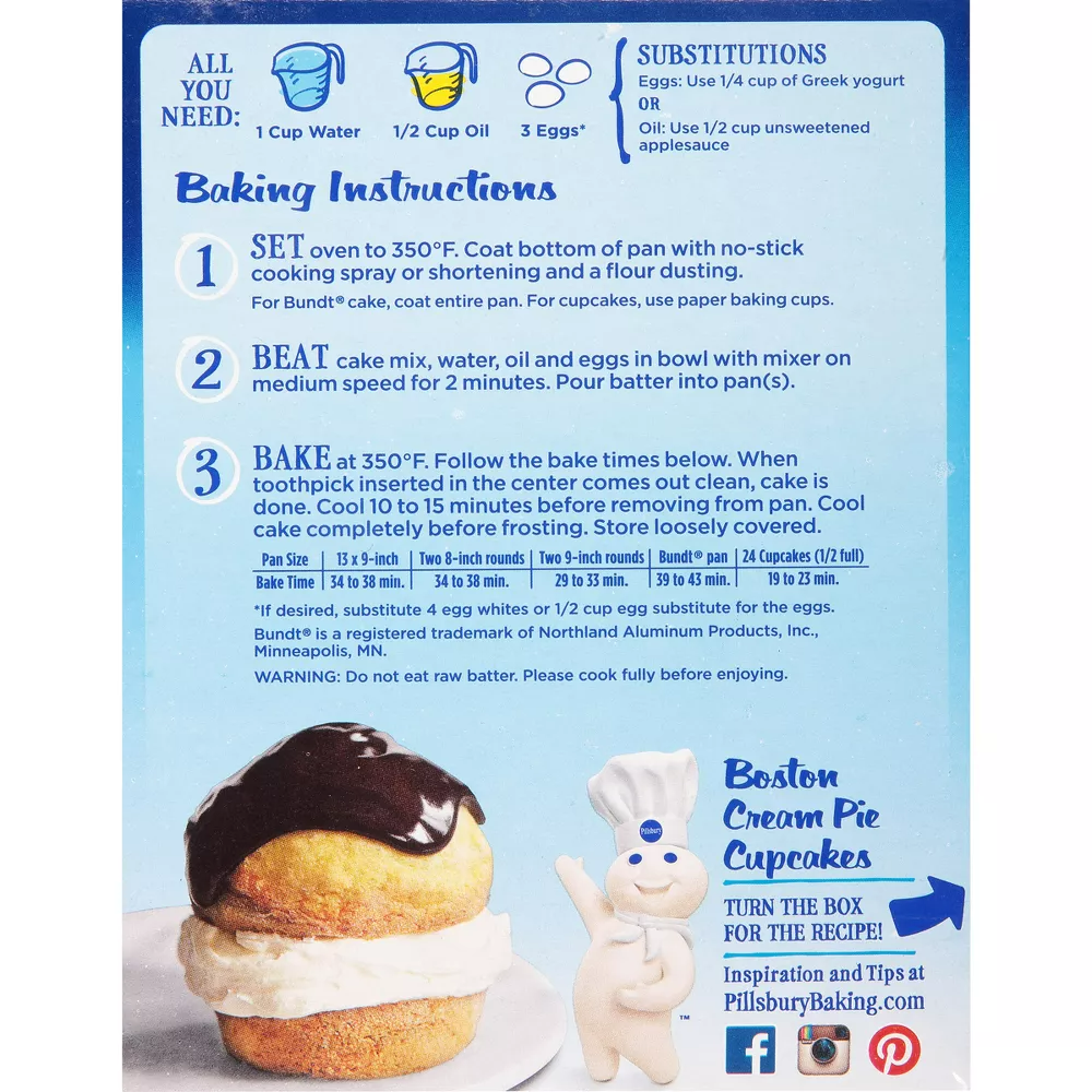 Pillsbury Moist Supreme Classic Yellow Cake Mix, 15.25 oz