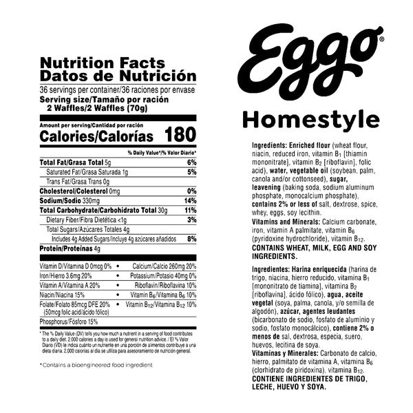 Eggo Homestyle Waffles, 72-count