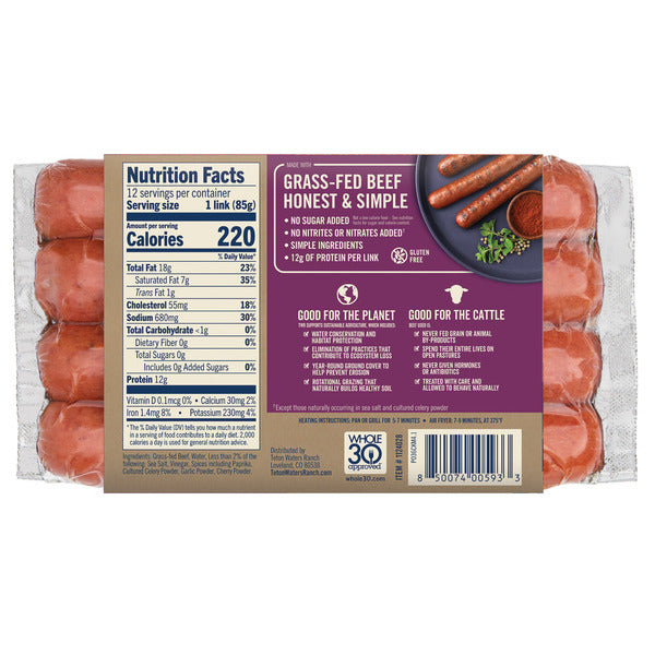 Teton Waters Ranch Polish Sausage, 3 oz, 12-count