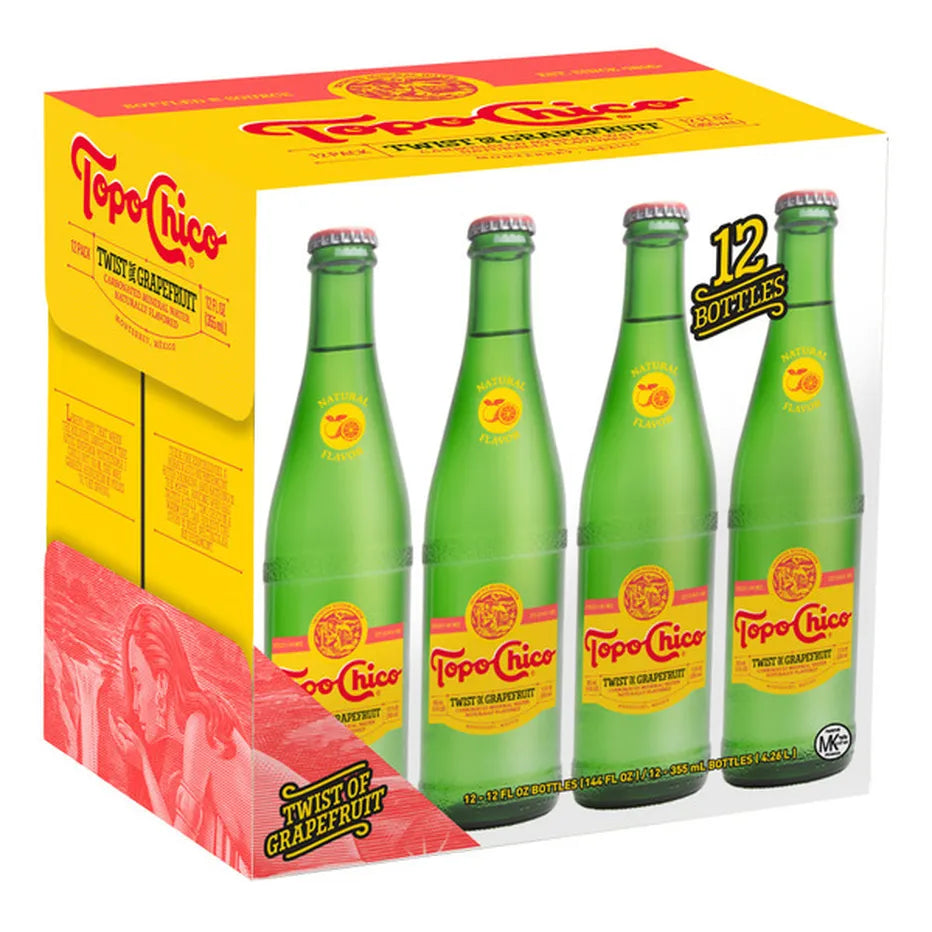 Topo Chico Twist of Grapefruit Sparkling Mineral Water, 12 Count