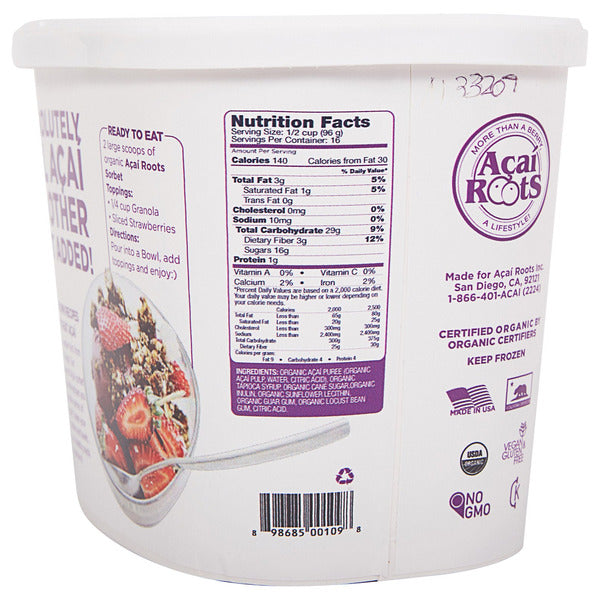 Acai Roots Organic Acai Sorbet, 64 oz
