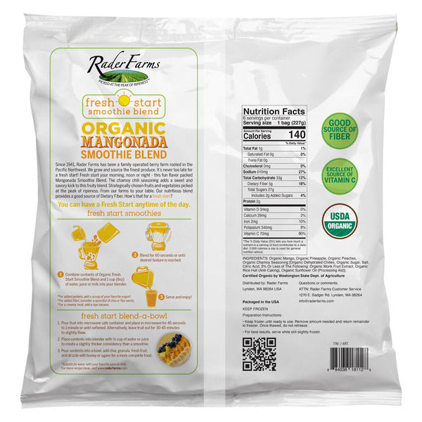 Rader Farms Organic Mangonada Smoothie Blend, 48 oz
