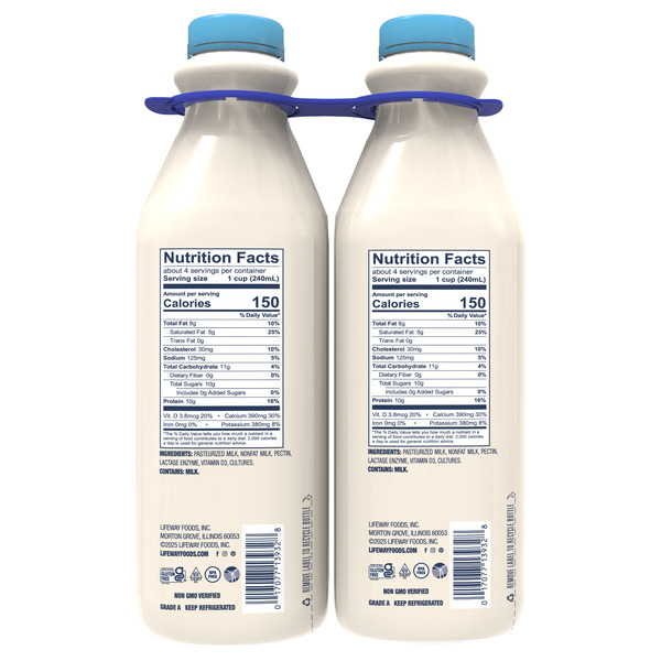 Lifeway Kefir Cultured Lactose Free Whole Milk, 32 fl oz, 2-count