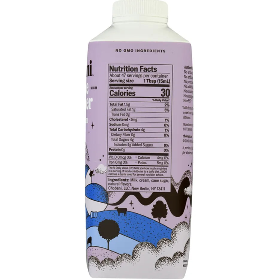 Chobani Coffee Creamer Sweet Cream, 24 oz