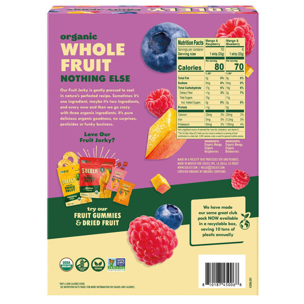 Solely Organic Fruit Jerky Variety 16/.8oz
