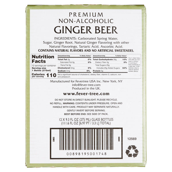 Fever Tree Ginger Beer, 9.3 fl oz, 12 count