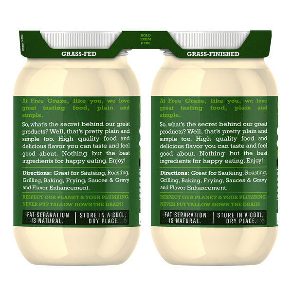 Free Graze Grass Fed Beef Tallow, 14 oz, 2-count