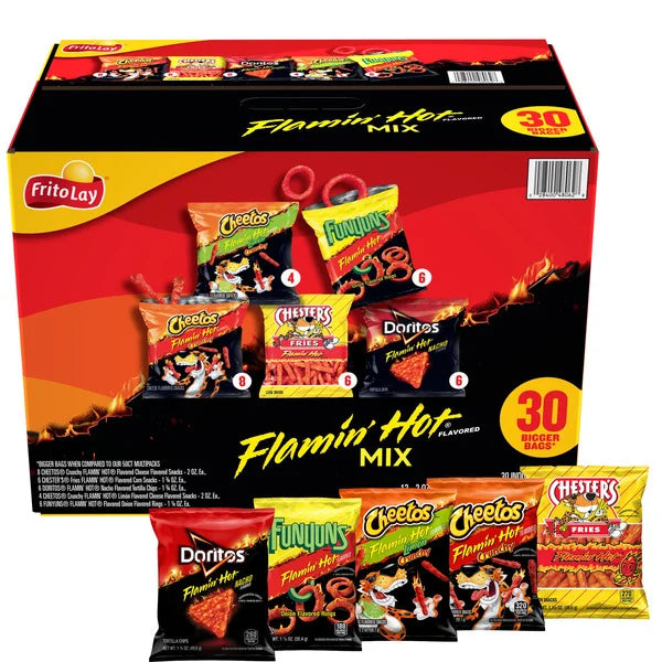 Frito-Lay Flamin' Hot Mix, Variety Pack, 30 ct