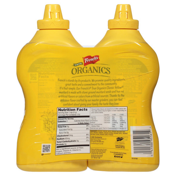 French's True Organic Mustard, 30 oz, 2-count