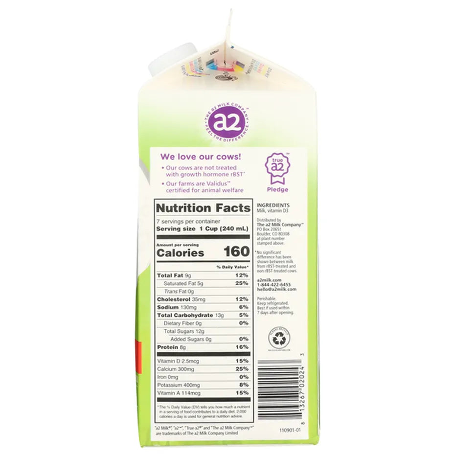 A2 Milk Whole Grass Fed - 59 fl oz