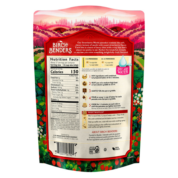Birch Benders Strawberry Mochi Pancake & Waffle Mix, 40 oz