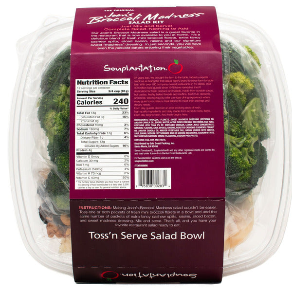 Souplantation Joan's Broccoli Madness Salad Kit, 38 oz
