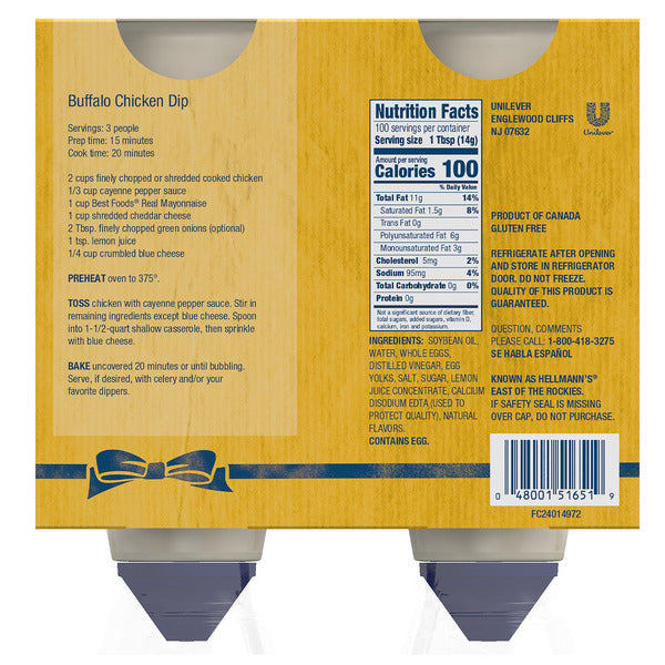 Best Foods Big Squeeze Real Mayonnaise, 25 fl oz, 2-count