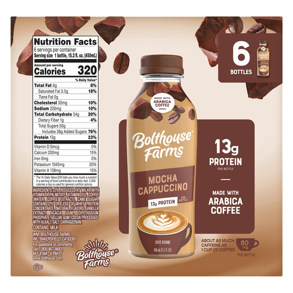 Bolthouse Farms Mocha Cappuccino, 15.2 fl oz, 6-count