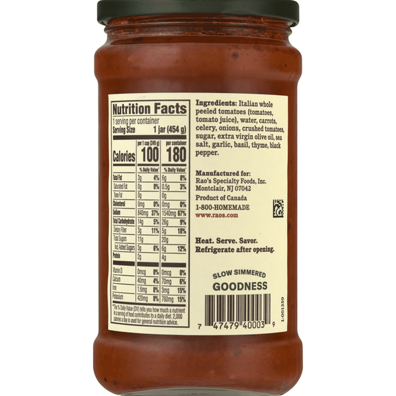 Rao's Homemade Slow Simmered Soup Tomato Basil, 16 oz
