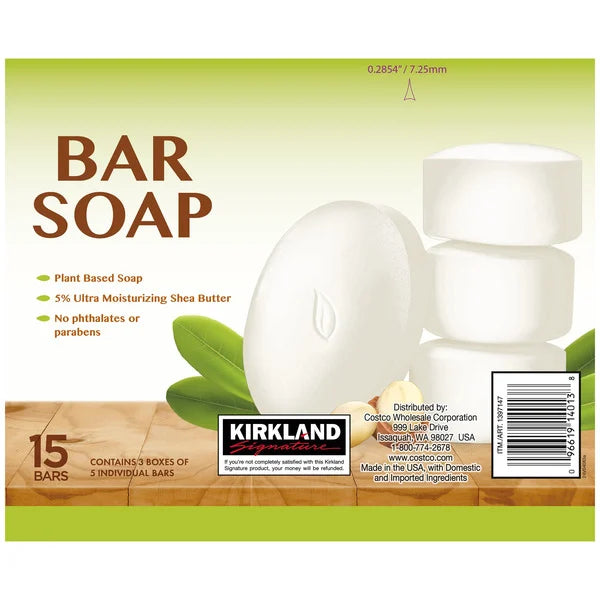 Kirkland Signature Bar Soap with Shea Butter, 15 Bars