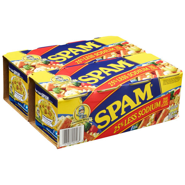 SPAM Canned Meat, 25% Less Sodium, 12 oz, 8-Count
