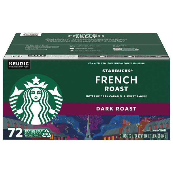 Starbucks French Roast Coffee, Dark, Keurig K-Cup Pods, 72 ct