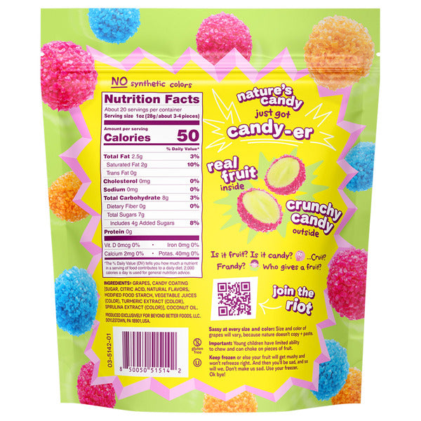 Fruit Riot! Watermelon Berry Blast and Citrus Mix Crunchy Candy Grapes, 20 oz
