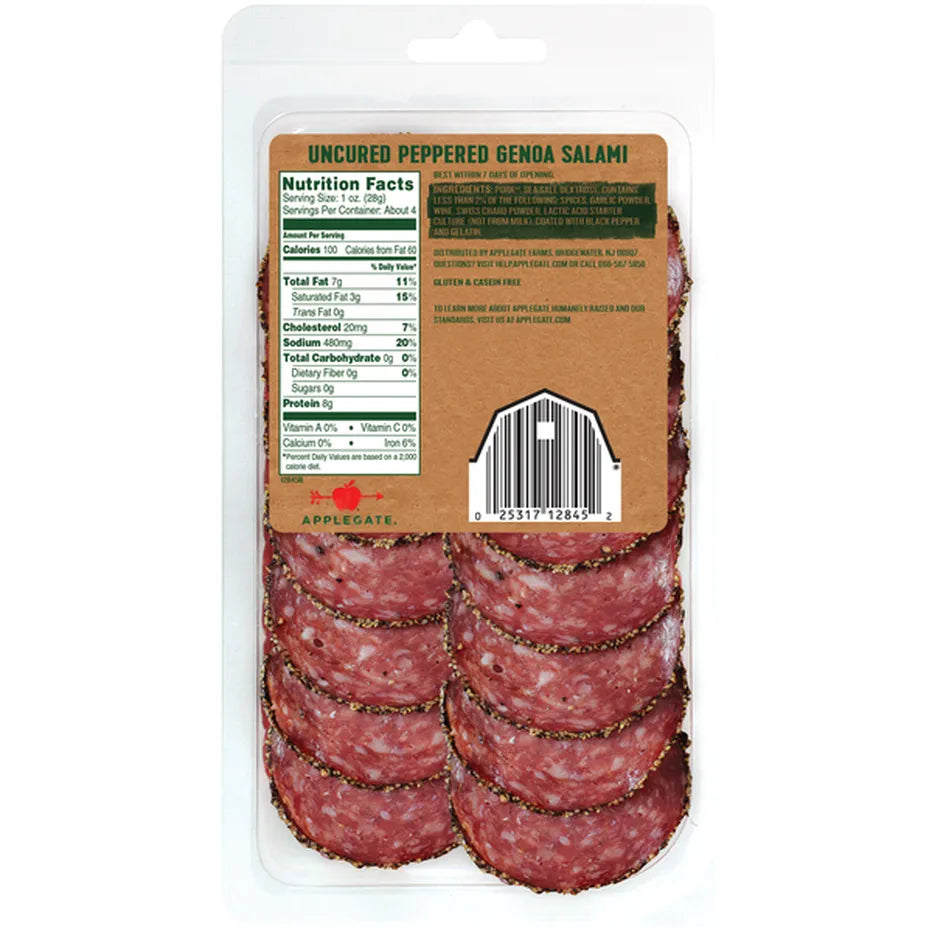 Applegate Uncured Peppered Genoa Salami 4oz