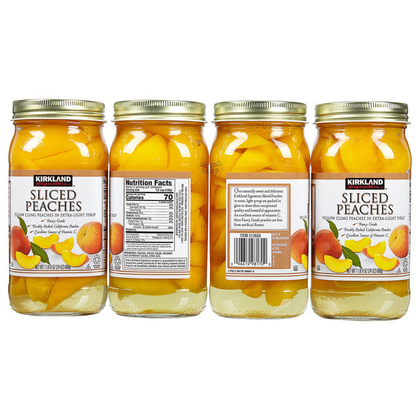 Kirkland Signature Sliced Peaches, 24 oz, 4-count